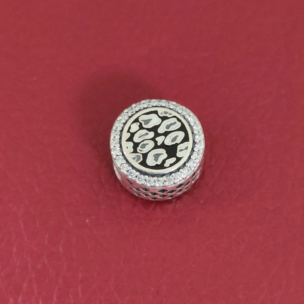Pandora Black Leopard Print Exclusive Bead Charm S925 Silver with box - Picture 1 of 8